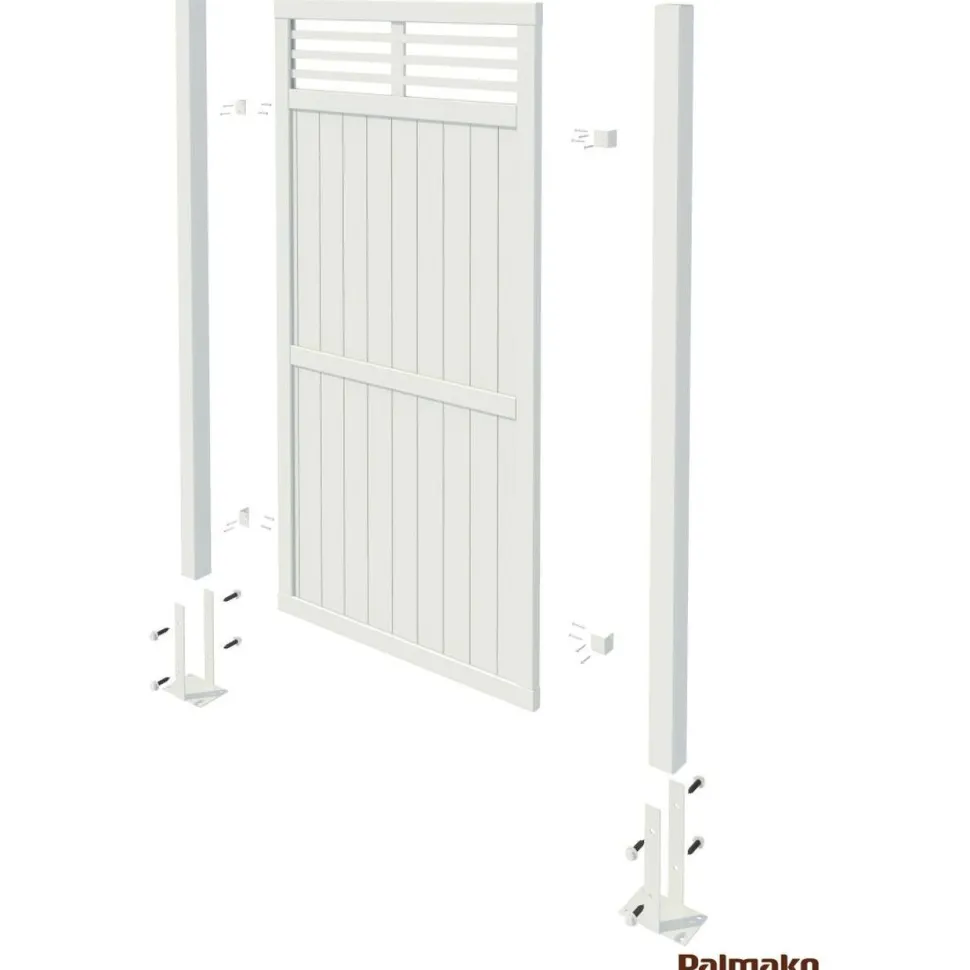 Aitaelementti Palmako Nina2 GYVPI 900x1800mm painekyllästetty harmaa, 5kpl/pkt