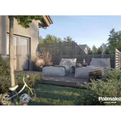 Aitaelementti Palmako Nina3 GYVPI 900x1800mm painekyllästetty harmaa, 5kpl/pkt