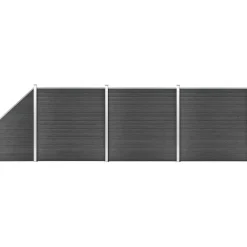 Aitapaneelisarja WPC  619x(105-186) cm musta