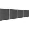 Aitapaneelisarja WPC 699x186 cm musta
