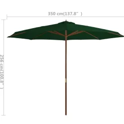Aurinkovarjo puurungolla 350cm, eri värejä