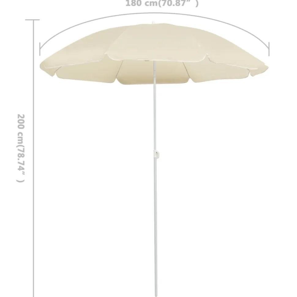 Aurinkovarjo terästanko 180 cm sininen