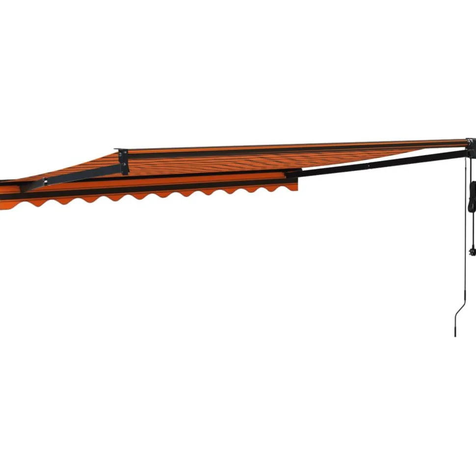 Automaattisesti sisäänkelattava markiisi oranssi/ruskea 3,5x2,5 m
