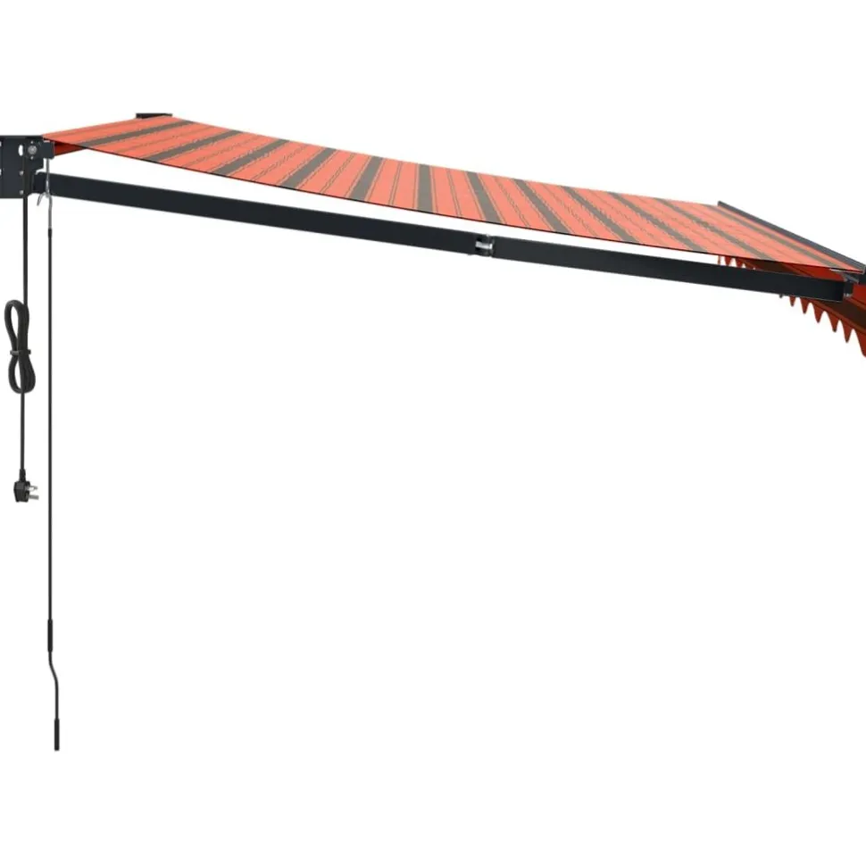 Automaattisesti sisäänkelattava markiisi oranssi/ruskea 3,5x2,5 m