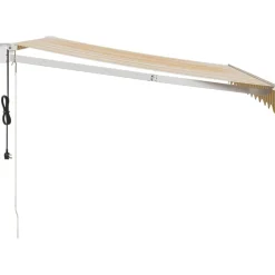 Automaattisesti sisäänkelattava markiisi keltainen/valkoinen 3x2,5 m