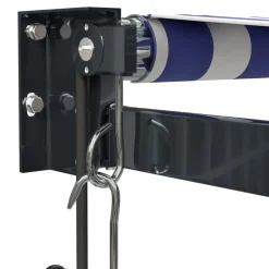 Automaattisesti sisäänkelattava markiisi sininen/valkoinen 3x2,5 m
