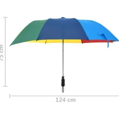 Automaattisesti taittuva sateenvarjo 124cm monivärinen