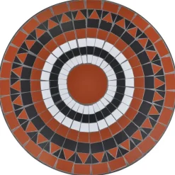 Bistrokalustesarja 3-osainen mosaiikki terrakotta  ja valkoinen