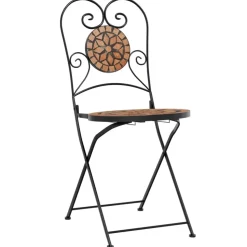 bistropöytäsarja Mosaiikki sinivalkoinen rauta ja keramiikka (16353)