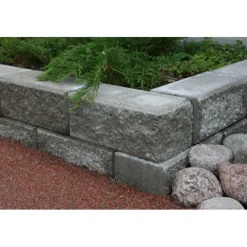 Citymuurikivi Lakka lohko/sileä kulma, harmaa 360x180x150mm