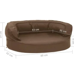 Ergonominen koiranpeti 60x42 cm ruskea