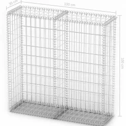 Gabion/kivikori kansilla galvanoitu vaijeri 100x100x30cm