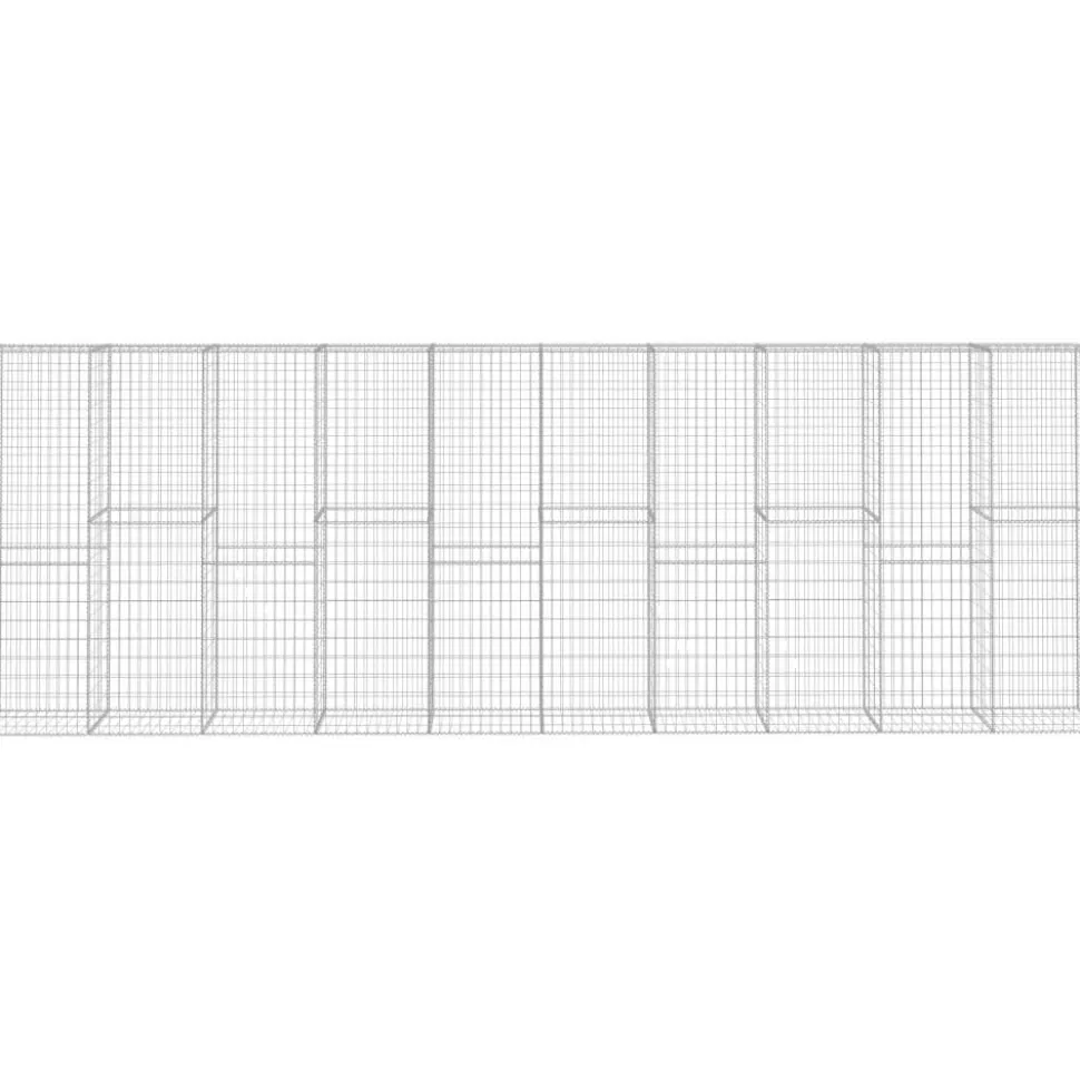Gabionseinä kannella galvanoitu teräs 600x50x200cm