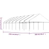 Huvimaja katolla valkoinen 15,61x5,88x3,75 m polyeteeni