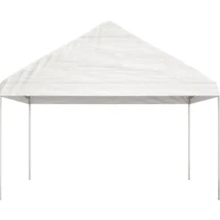 Huvimaja katolla valkoinen 17,84x4,08x3,22 m polyeteeni