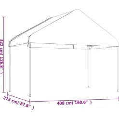 Huvimaja valkoinen 15,61x4,08x3,22 m polyeteeni