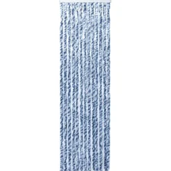 Hyönteisverho sininen, valkoinen ja hopea 56x185 cm Chenille