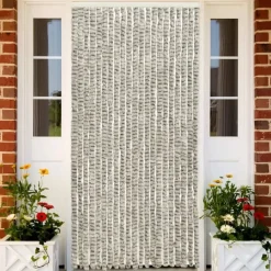 Hyönteisverho vaalean- ja tummanharmaa 56x185 cm chenille