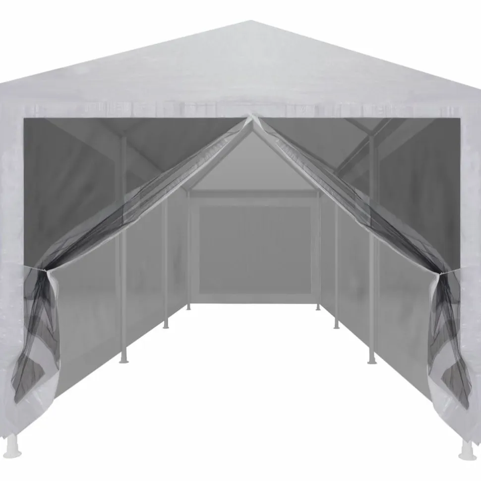 Juhlateltta 8 verkkosivuseinää 9x3m valkoinen