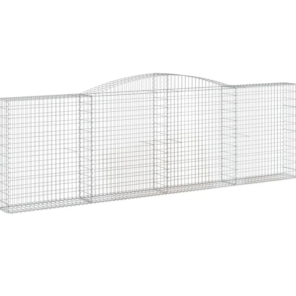 Kaareva kivikori 200x50x40/60 cm galvanoitu rauta