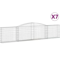 Kaareva kivikori 200x50x40/60 cm galvanoitu rauta