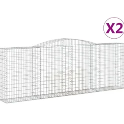 Kaareva kivikori 200x50x40/60 cm galvanoitu rauta