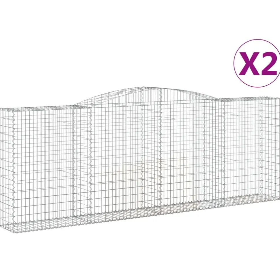 Kaareva kivikori 200x50x40/60 cm galvanoitu rauta