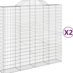 Kaareva kivikori 200x50x40/60 cm galvanoitu rauta
