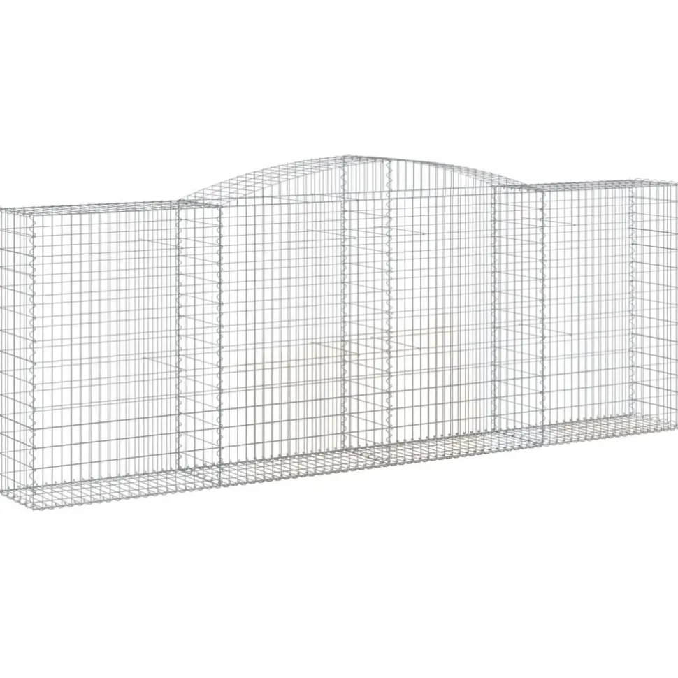 Kaareva kivikori 200x50x40/60 cm galvanoitu rauta