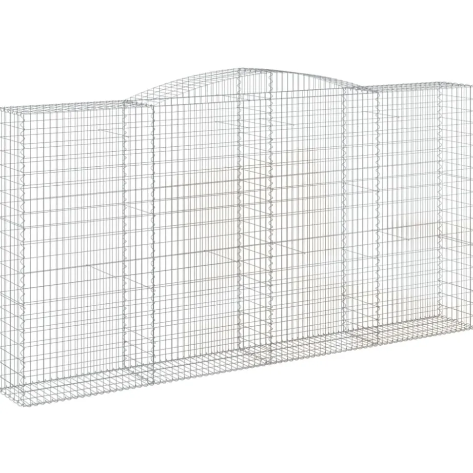 Kaareva kivikori 200x50x40/60 cm galvanoitu rauta
