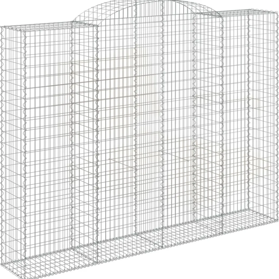 Kaareva kivikori 200x50x40/60 cm galvanoitu rauta