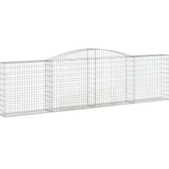 Kaareva kivikori 200x50x40/60 cm galvanoitu rauta