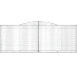 Kaareva kivikori 200x50x40/60 cm galvanoitu rauta