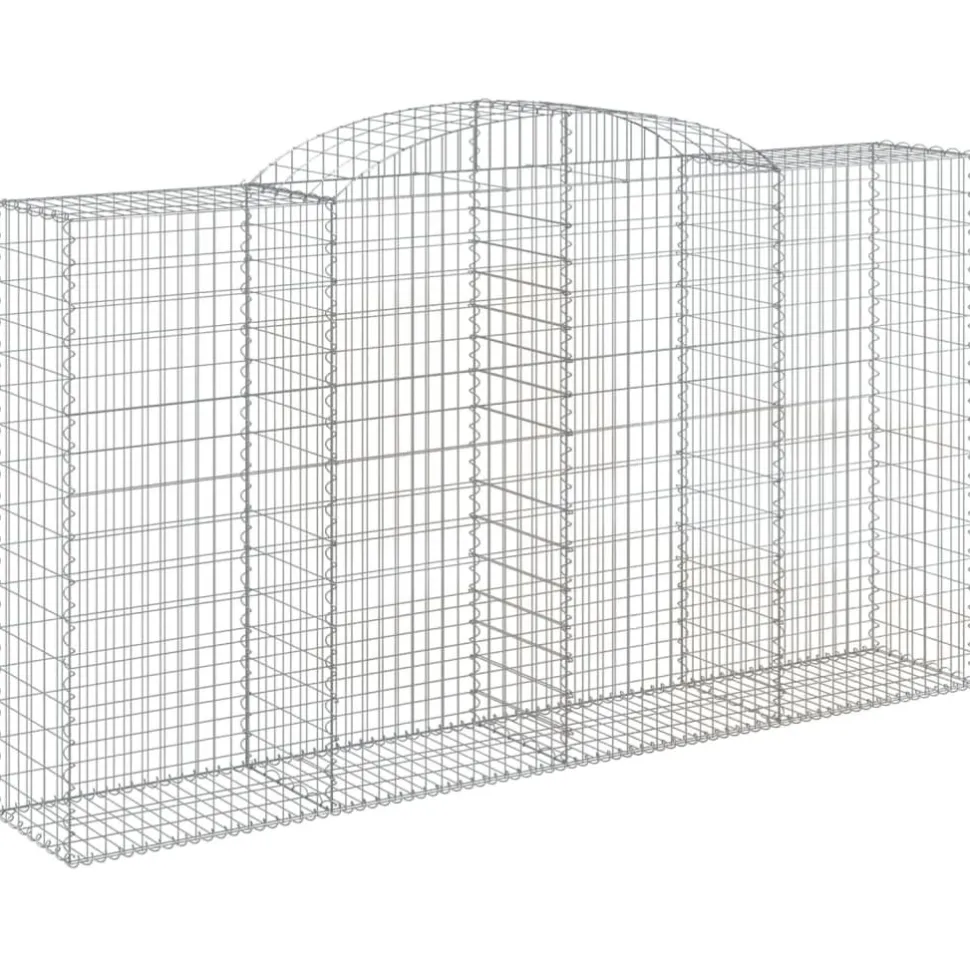 Kaareva kivikori 200x50x40/60 cm galvanoitu rauta