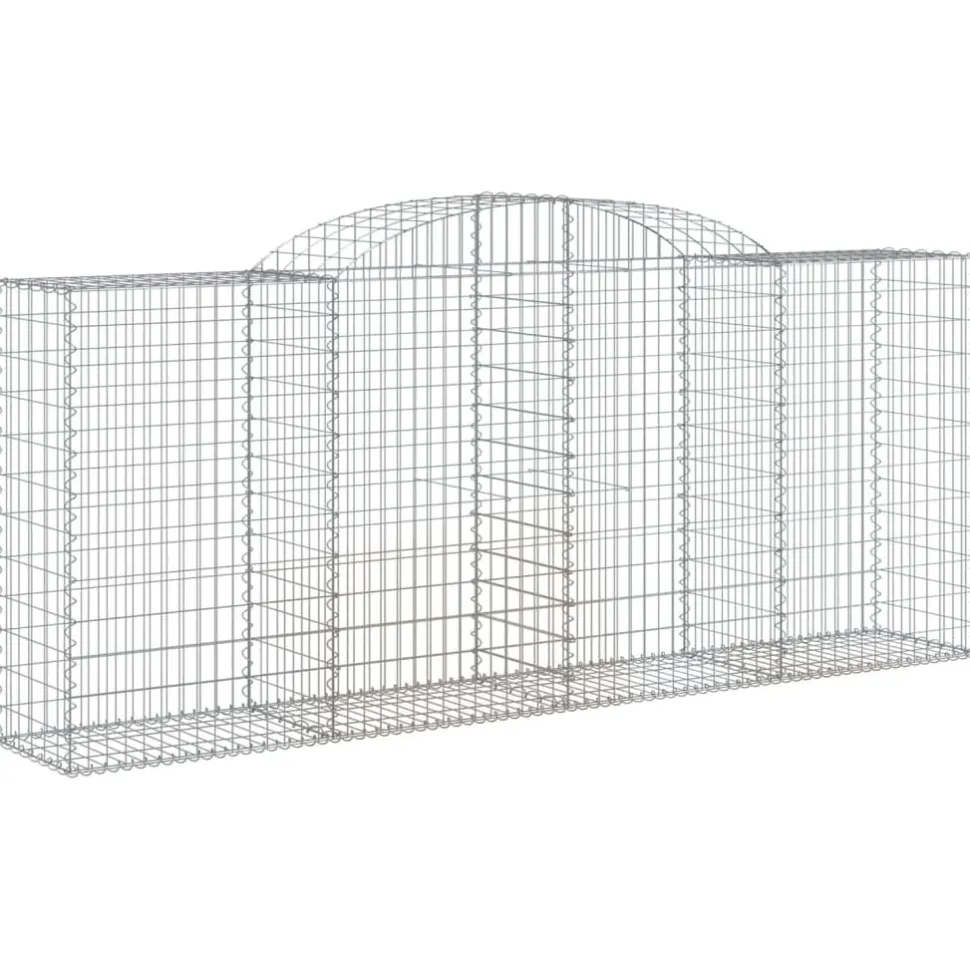 Kaareva kivikori 200x50x40/60 cm galvanoitu rauta