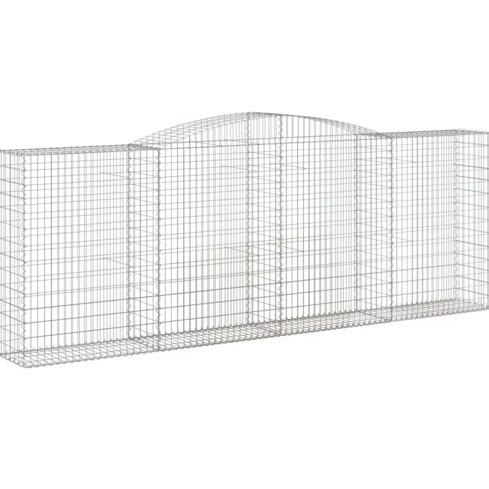 Kaareva kivikori 200x50x40/60 cm galvanoitu rauta