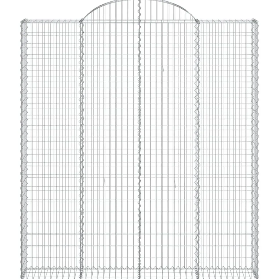 Kaareva kivikori 200x50x40/60 cm galvanoitu rauta