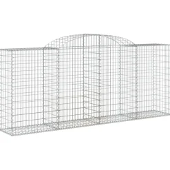 Kaareva kivikori 200x50x40/60 cm galvanoitu rauta
