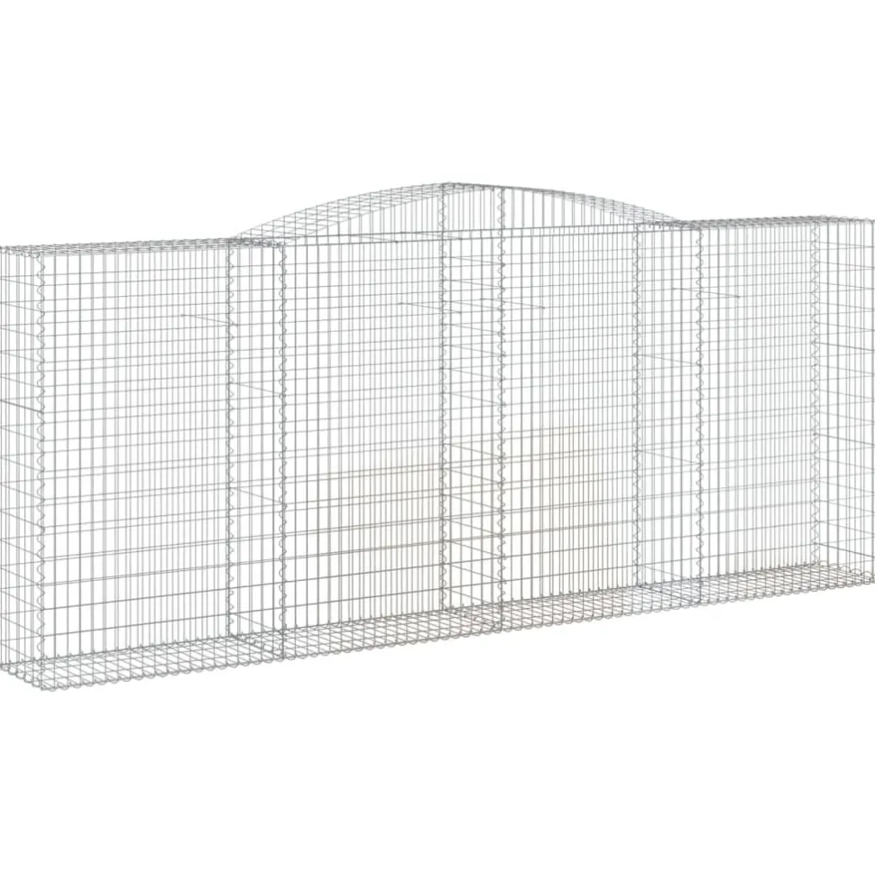 Kaareva kivikori 200x50x40/60 cm galvanoitu rauta