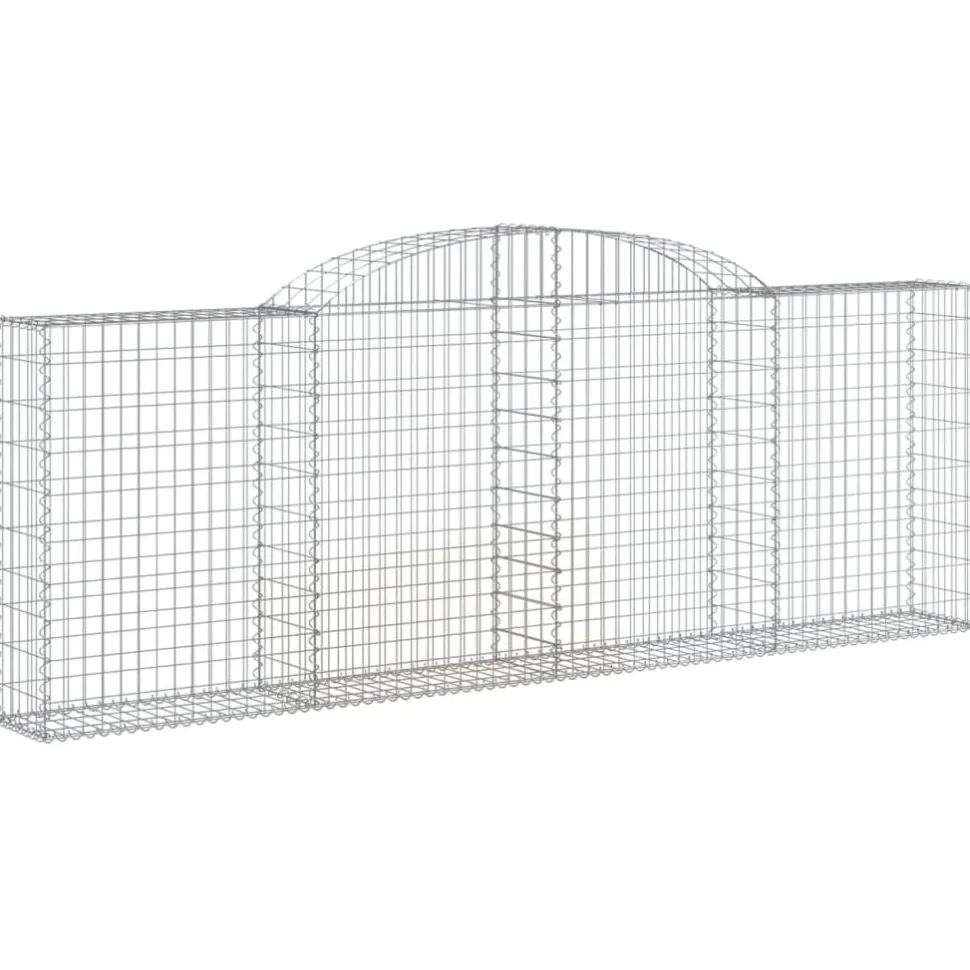 Kaareva kivikori 200x50x40/60 cm galvanoitu rauta