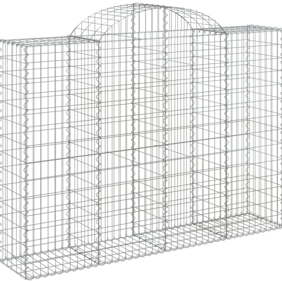 Kaareva kivikori 200x50x40/60 cm galvanoitu rauta
