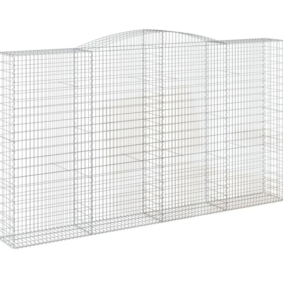 Kaareva kivikori 200x50x40/60 cm galvanoitu rauta