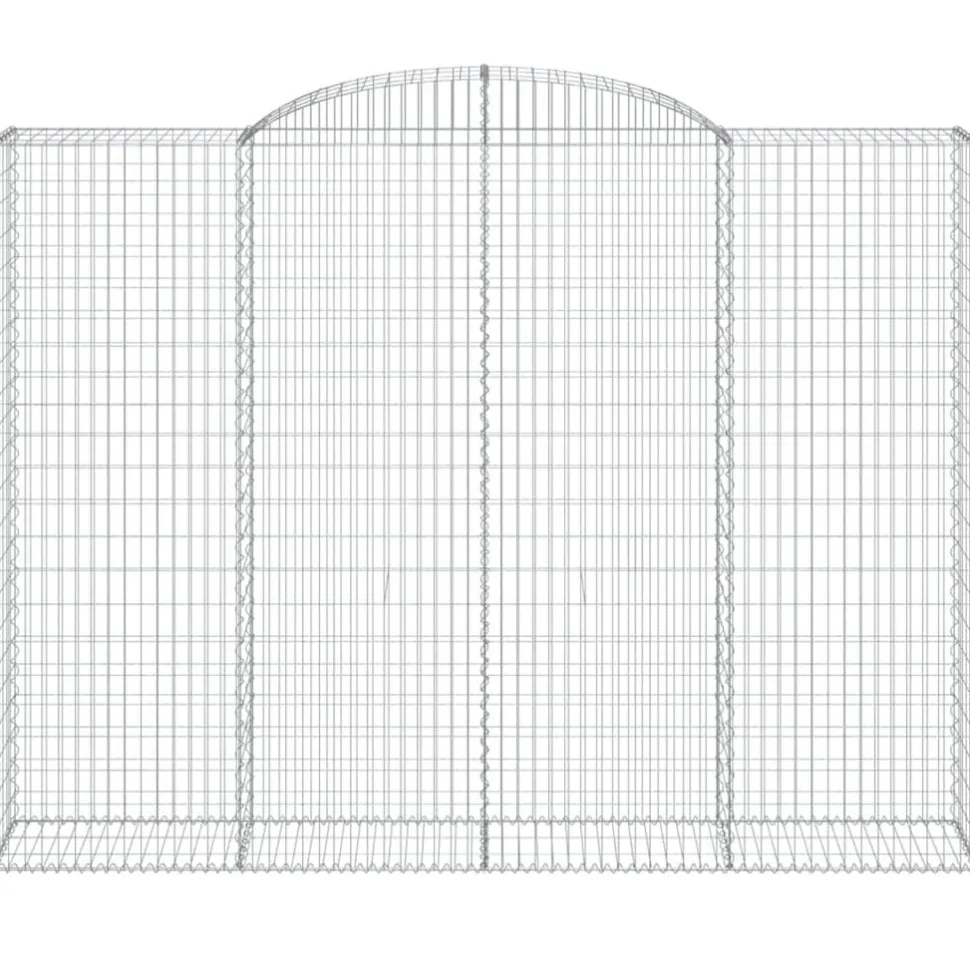 Kaareva kivikori 200x50x40/60 cm galvanoitu rauta