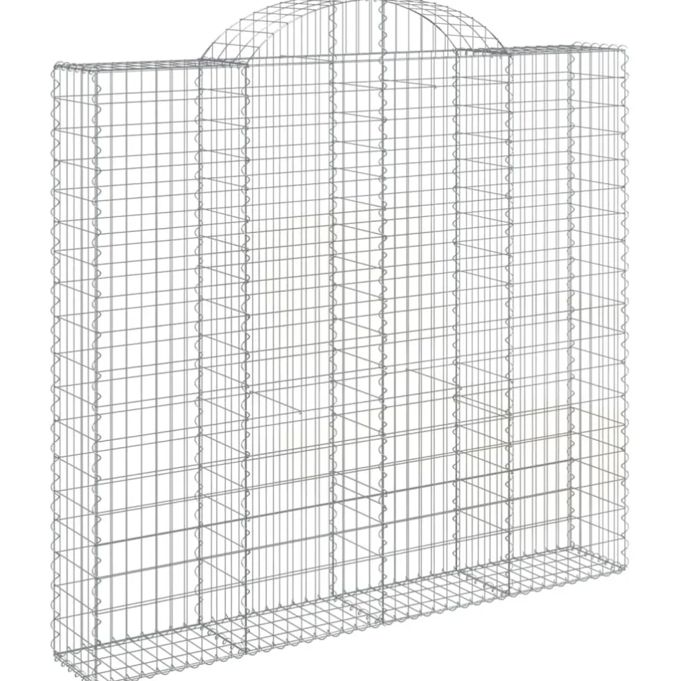 Kaareva kivikori 200x50x40/60 cm galvanoitu rauta