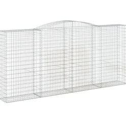 Kaareva kivikori 200x50x40/60 cm galvanoitu rauta