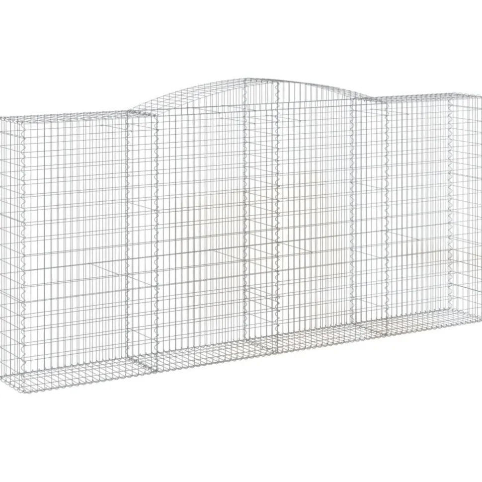 Kaareva kivikori 200x50x40/60 cm galvanoitu rauta