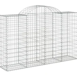 Kaareva kivikori 200x50x40/60 cm galvanoitu rauta