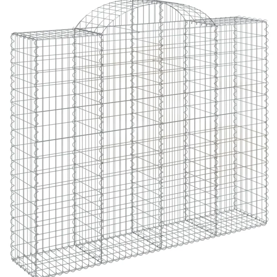 Kaareva kivikori 200x50x40/60 cm galvanoitu rauta