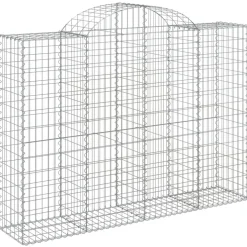 Kaareva kivikori 200x50x40/60 cm galvanoitu rauta