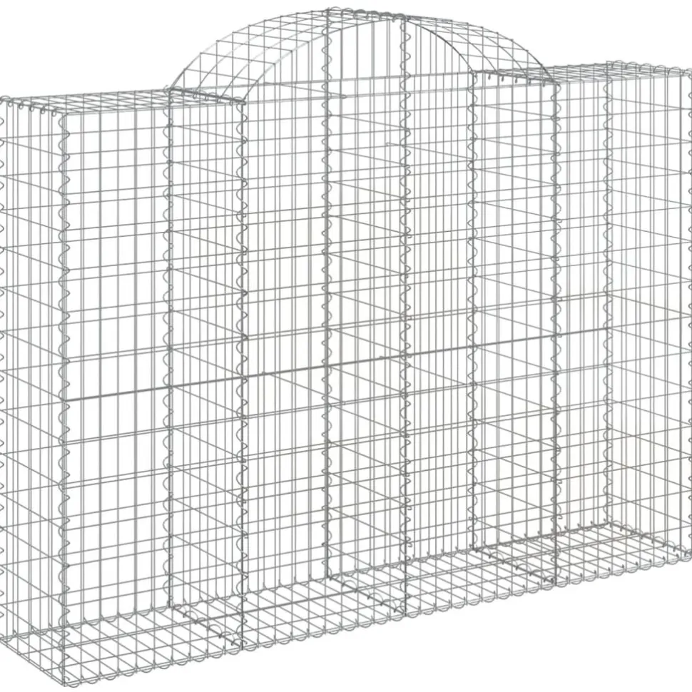 Kaareva kivikori 200x50x40/60 cm galvanoitu rauta